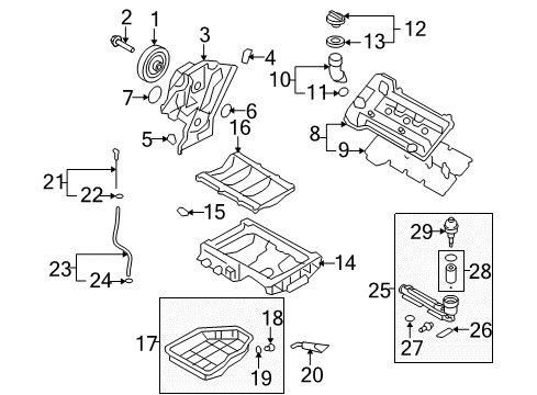2012 Hyundai Genesis Filters Complete Assembly-Oil Filter Diagram for 26300-3C310