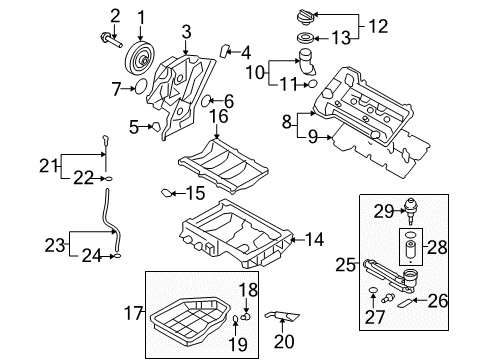 2012 Hyundai Genesis Filters Cap-Oil Filter Diagram for 263503C300