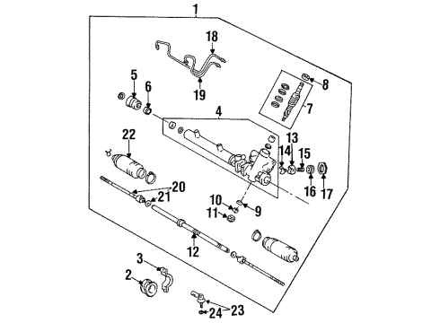 1997 Toyota Tercel Steering Column & Wheel, Steering Gear & Linkage Valve Sub-Assy, Power Steering Control Diagram for 44201-16200