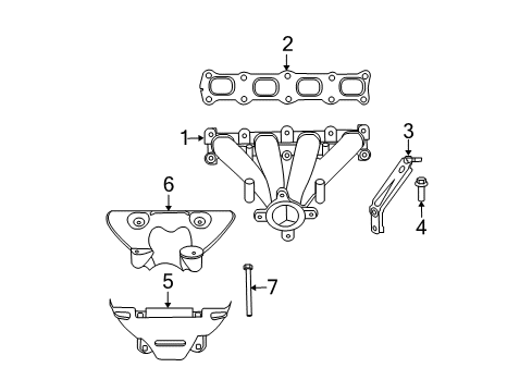 2010 Dodge Avenger Exhaust Manifold Shield-Exhaust Manifold Diagram for 4693349AC