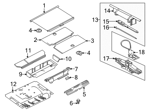 2009 Mercury Mountaineer Interior Trim - Rear Body Lever Diagram for 8L2Z-17081-A
