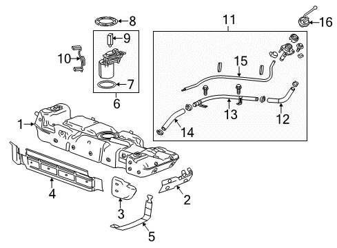 2017 Chevrolet Suburban Fuel System Components Upper Hose Diagram for 84018883