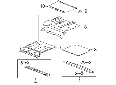 2008 GMC Yukon XL 1500 Interior Trim - Rear Body Cargo Security Shade in Light Cashmere Diagram for 15213372