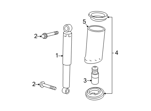 2007 Chevrolet Equinox Shocks & Components - Rear Rear Shock Absorber Assembly Diagram for 15806822