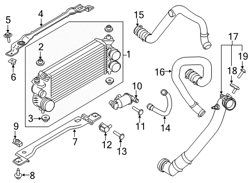 2017 Ford F-150 Powertrain Control Lower Hose Diagram for HL3Z-6C646-A