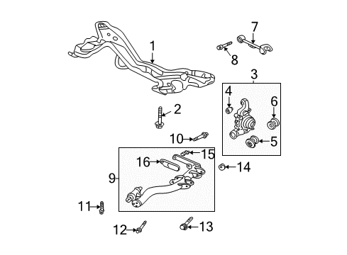 2011 Honda Element Rear Suspension Components, Upper Control Arm, Stabilizer Bar Bolt, Flange (14X87) Diagram for 90398-SCV-A00