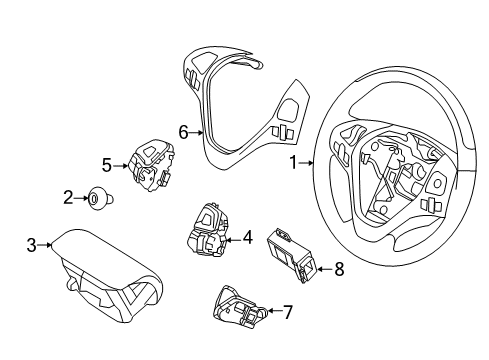 2015 Lincoln MKX Steering Column & Wheel, Steering Gear & Linkage Shift Paddle Diagram for BT4Z-3F884-AA