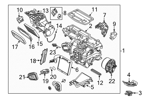2011 Ford Fiesta Air Conditioner AC & Heater Assembly Diagram for AE8Z-19B555-A