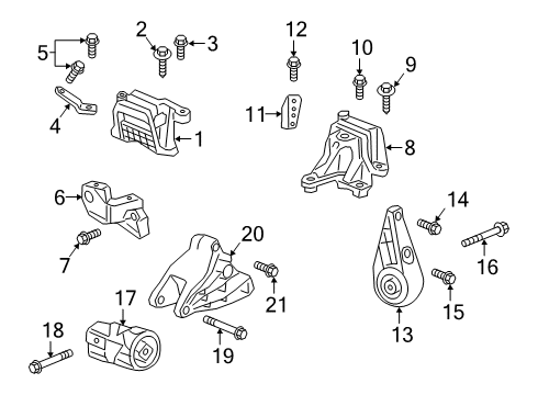 2020 Chevrolet Blazer Engine & Trans Mounting Lower Bracket Diagram for 84584452