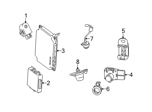 2011 Lexus RX350 Electrical Components Sensor, Ultrasonic, NO.1 Diagram for 89341-48010-E1