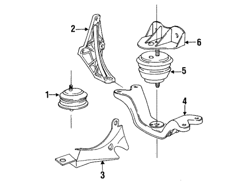 1996 BMW 850Ci Engine & Trans Mounting Connection Flange Diagram for 23701137869