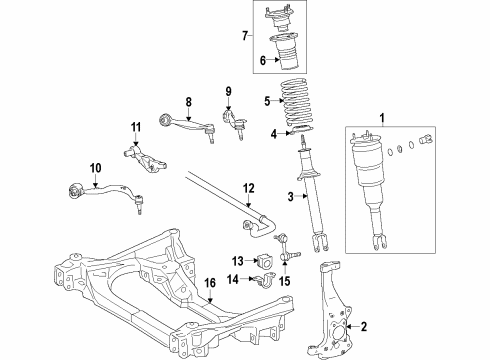 2013 Lexus LS460 Front Suspension Components, Lower Control Arm, Upper Control Arm, Ride Control, Stabilizer Bar Sensor Sub-Assembly, Height Control Diagram for 89406-50100