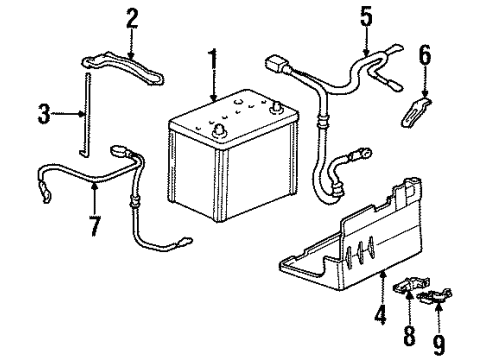 1995 Honda Odyssey Battery Box, Battery (80D, 70D) Diagram for 31521-SX0-000