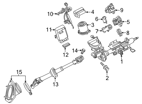 2019 Toyota Highlander Steering Column & Wheel, Steering Gear & Linkage Control Module Diagram for 89650-0E270