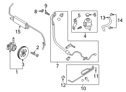 2019 Nissan Titan P/S Pump & Hoses, Steering Gear & Linkage Tube Assy-Power Steering Diagram for 49726-EZ50D