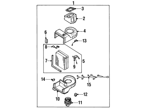 2001 Kia Sportage Air Conditioner HAENESS-Blower Motor Diagram for 0K08261W10