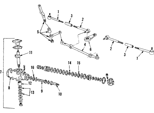 1984 Chevrolet Impala P/S Pump & Hoses, Steering Gear & Linkage Bearing Kit, Steering Gear Valve Thrust Diagram for 7832729