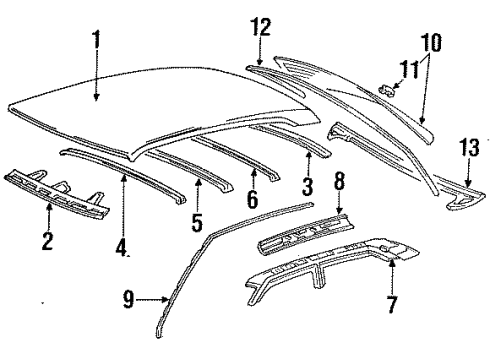 1994 Lexus LS400 Roof & Components Clip Diagram for 90467-09131