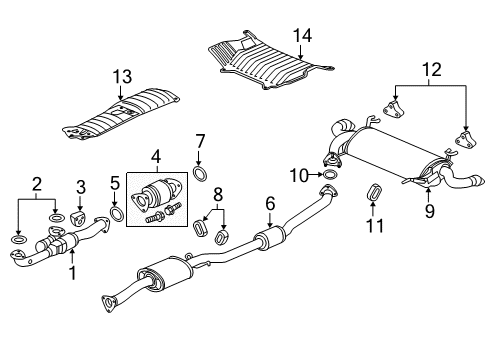 2017 Acura RDX Exhaust Components Pipe A, Exhaust Diagram for 18210-TX4-A02