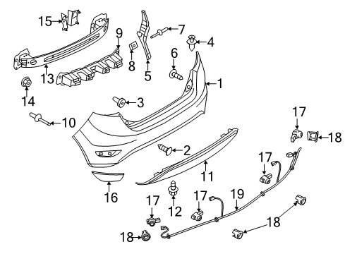 2015 Ford Fiesta Parking Aid Stone Deflector Diagram for AE8Z-17808-BB