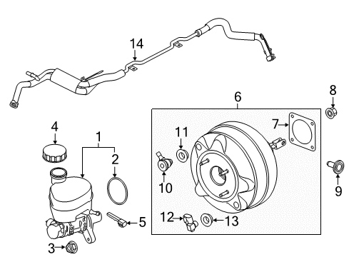 2018 Ford Mustang Hydraulic System Vacuum Tube Diagram for FR3Z-2420-J