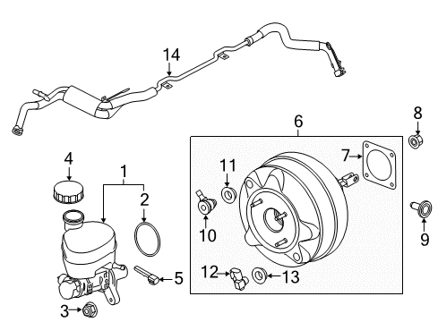 2018 Ford Mustang Hydraulic System Vacuum Tube Diagram for JR3Z-2420-C