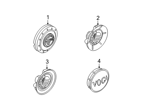 2006 Mercury Mountaineer Wheel Covers & Trim Center Cap Diagram for 6L9Z-1130-BA