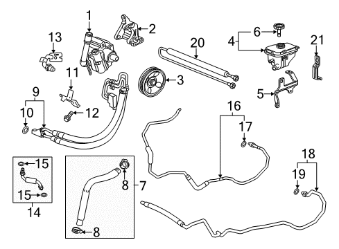 2019 Cadillac XTS P/S Pump & Hoses, Steering Gear & Linkage Power Steering Pump Diagram for 23136459