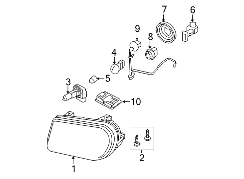 2008 Dodge Magnum Bulbs Headlamp Bulb Diagram for L0009006PV