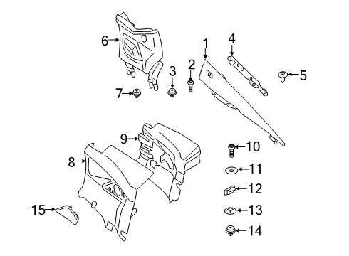 2021 BMW 840i xDrive Interior Trim - Quarter Panels Sheet Screw, Black Diagram for 07119907854