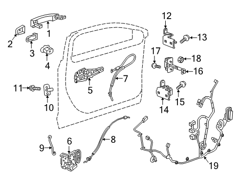 2016 Chevrolet Malibu Front Door Handle, Outside Diagram for 13511252