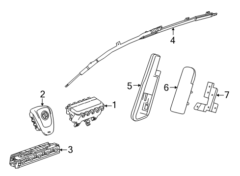 2015 Buick Encore Air Bag Components Passenger Inflator Module Diagram for 42647098