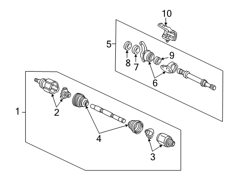 1995 Acura NSX Axle Components - Rear Joint, Inboard Diagram for 42320-SL0-900