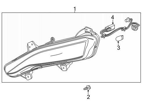 2019 Chevrolet Malibu Bulbs Turn Signal Lamp Diagram for 84843548