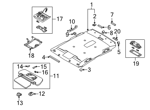 2003 Infiniti M45 Interior Trim - Roof Lamp Assembly-Map Diagram for 26430-CR010