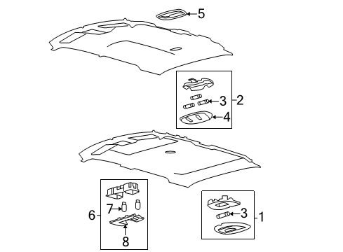 2009 Ford F-150 Bulbs Bracket Diagram for 9L3Z-1851536-A