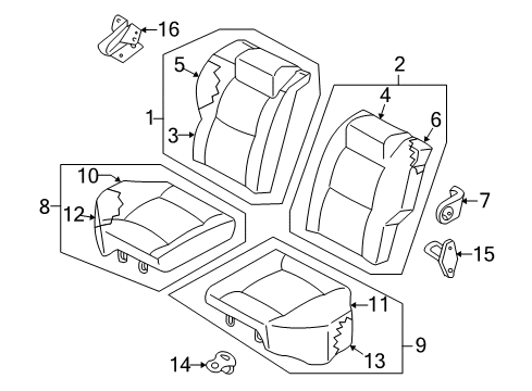 2004 Nissan Xterra Rear Seat Components Cushion Assy-Rear Seat, RH Diagram for 88300-7Z801