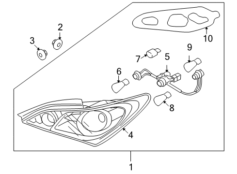 2011 Hyundai Genesis Coupe Bulbs Lamp Assembly-Rear Combination, RH Diagram for 92402-2M050