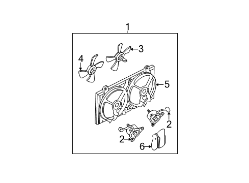 2003 Nissan Altima Cooling System, Radiator, Water Pump, Cooling Fan Motor Assy-Fan & Shroud Diagram for 21481-8J110