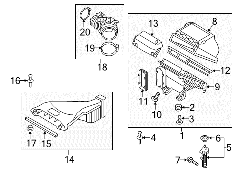 2019 Kia Optima Filters Cover-Element Diagram for 28115D4510