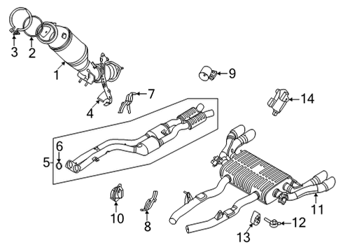 2020 BMW X3 Exhaust Manifold REAR MUFFLER WITH EXHAUST FL Diagram for 18308093531