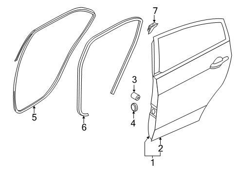 2016 Kia Rio Rear Door Cover Assembly-Rear Door Fra Diagram for 832801W000