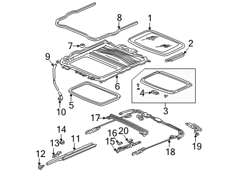 2000 Honda Civic Sunroof Handle, Sunshade *YR98L* (COAST SAND) Diagram for 83213-SR4-003ZD