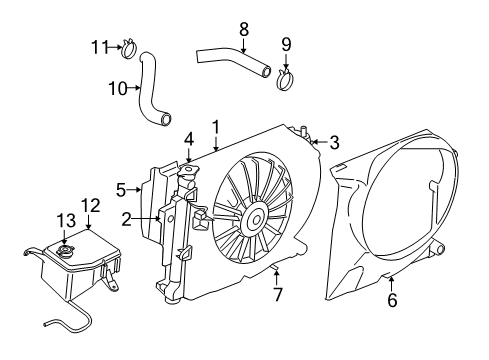 2010 Jeep Grand Cherokee Radiator & Components Hose-Radiator Outlet Diagram for 55116870AC