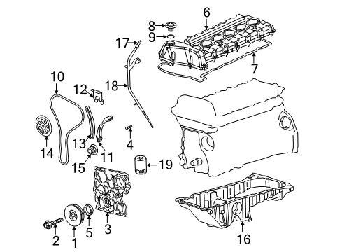 2004 Chevrolet Trailblazer Engine Parts, Mounts, Cylinder Head & Valves, Camshaft & Timing, Oil Pan, Oil Pump, Crankshaft & Bearings, Pistons, Rings & Bearings, Variable Valve Timing Tube Diagram for 12590589