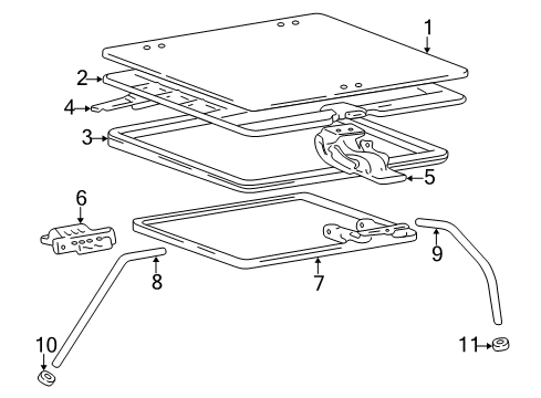 2000 Hyundai Accent Sunroof Hose-Sunroof Drain Rear Diagram for 81682-25000