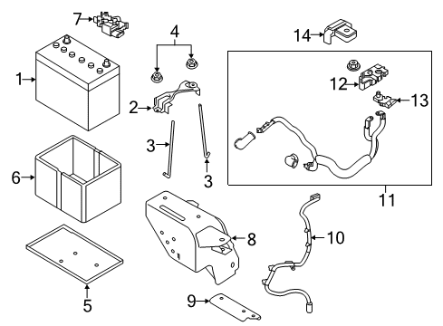 2021 Nissan Rogue Sport Battery Cover-Battery Terminal Diagram for 24345-1VA2A