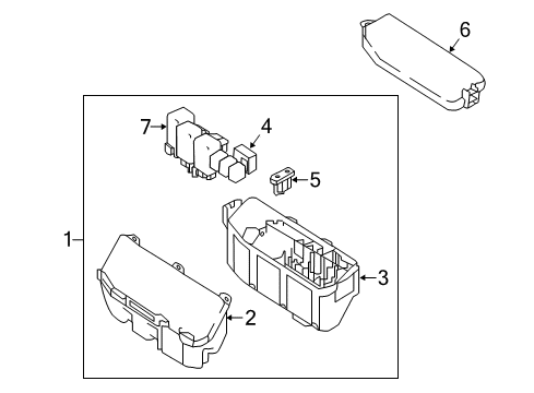 2020 Nissan Rogue Sport Fuse & Relay Cover-FUSIBLE Link Holder Diagram for 24382-4BA1B