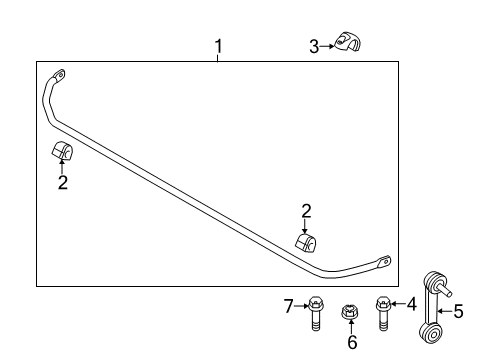 2015 Mini Cooper Stabilizer Bar & Components - Rear Hexalobular Socket Screw Diagram for 07119908026