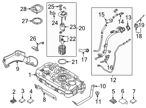 2020 Hyundai Ioniq Filters PAD-FUEL TANK Diagram for 31101G2600